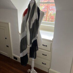 Wrap, lightweight, grey and red block